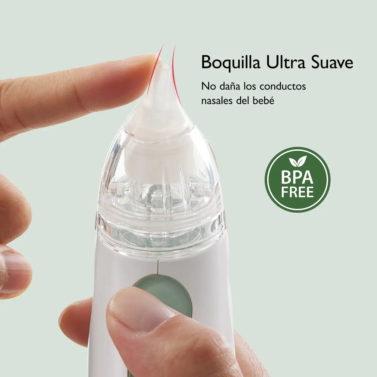 Aspirador Nasal El&eacute;ctrico Para Beb&eacute;s Port&aacute;til Verde con Blanco image number null