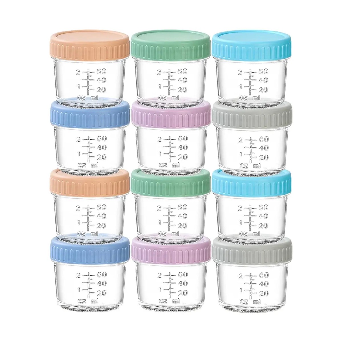 Frascos De Vidrio 4 Oz Recipientes Para Papillas De Beb&eacute; 12 Piezas image number null