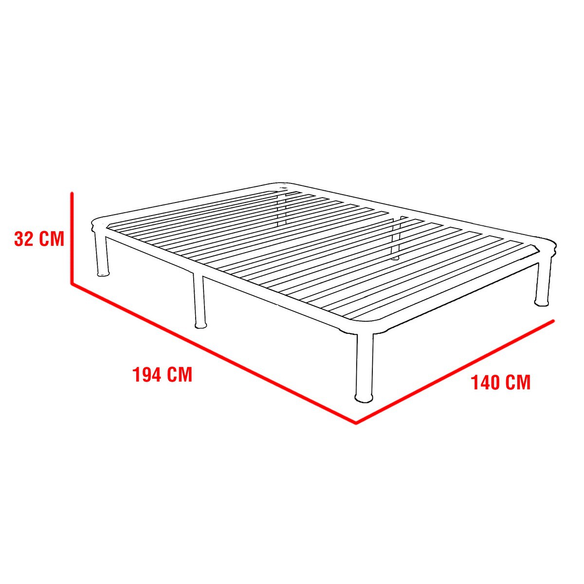 Base de Cama Tubular Matrimonial&mdash; Resistencia y Estilo Minimalista Producto 100% M&eacute;xicano 194 x 140cm image number null