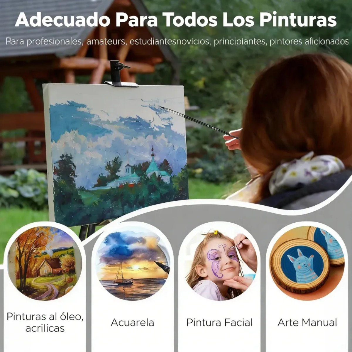 Pinceles Dibujo Mangos de Madera 37 Piezas image number null