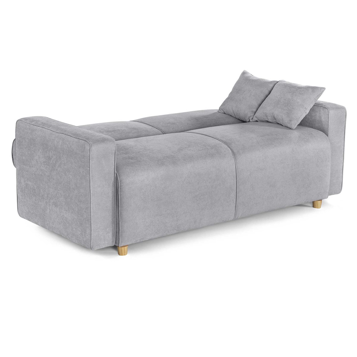 Sof&aacute; Cama Makora Azulik con Memory Foam, Color Grey Velvet, Respaldo Reclinable de 3 Posiciones image number null