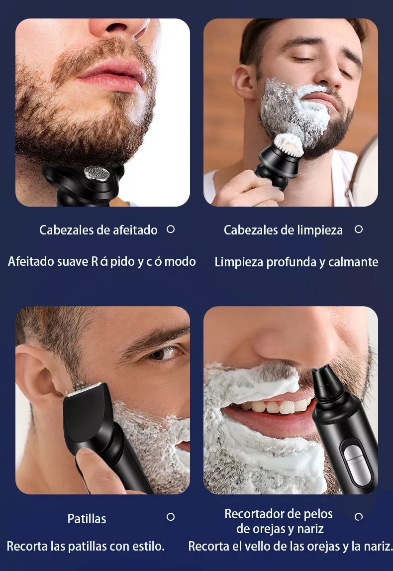 4 En 1 Afeitadora Electrica Rasuradora Barba Recargable Kit image number null