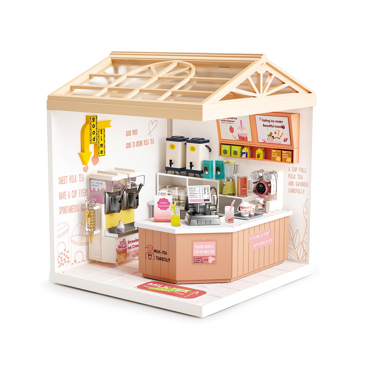 Juguete Tienda de Helados y Bubble Tea en Miniatura con Accesorios y Luz Nocturna image number null