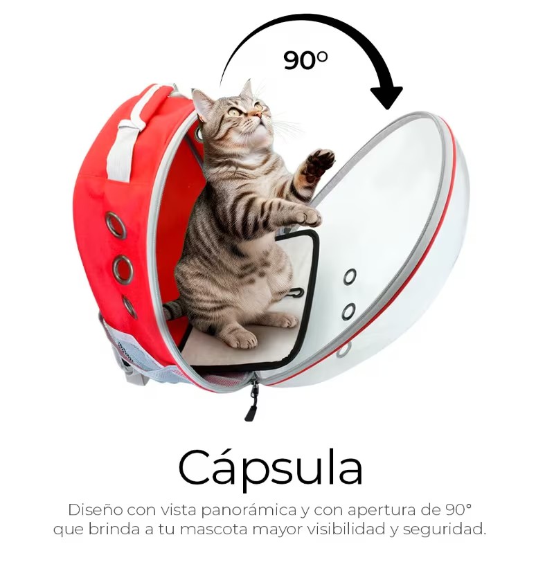 Mochila Back Pack Transportadora Gato Perro Mascota Peque&ntilde;a color rosa image number null