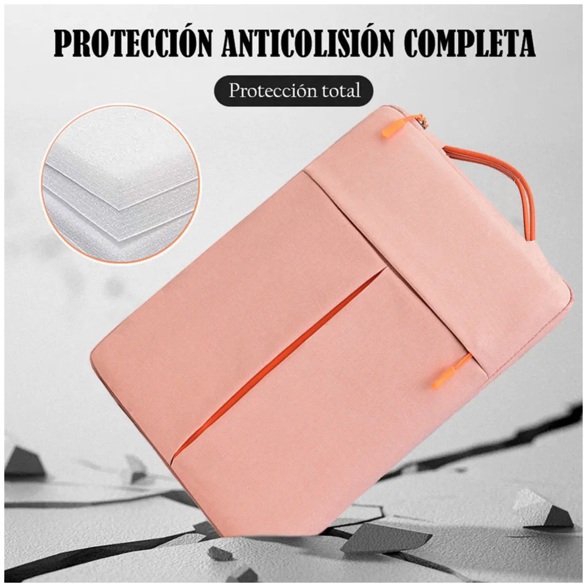 Funda Protectora Para Port&aacute;til Bolsa Prueba Golpe 15.6 In Rosa image number null