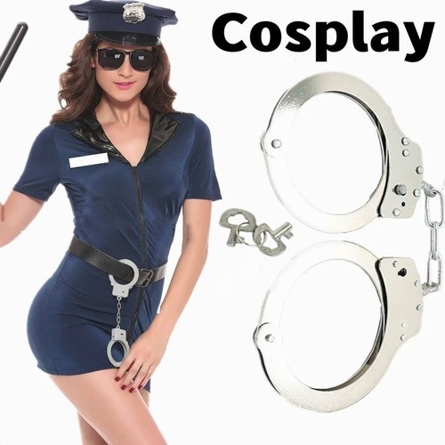 Esposas Policiales Tacticas Metal Doble Seguro Lo Mejor, 2 pcs Plata image number null