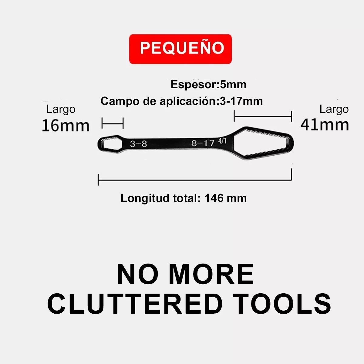 Llave Inglesa Universal Ajustable De Doble Boca Negro. image number null