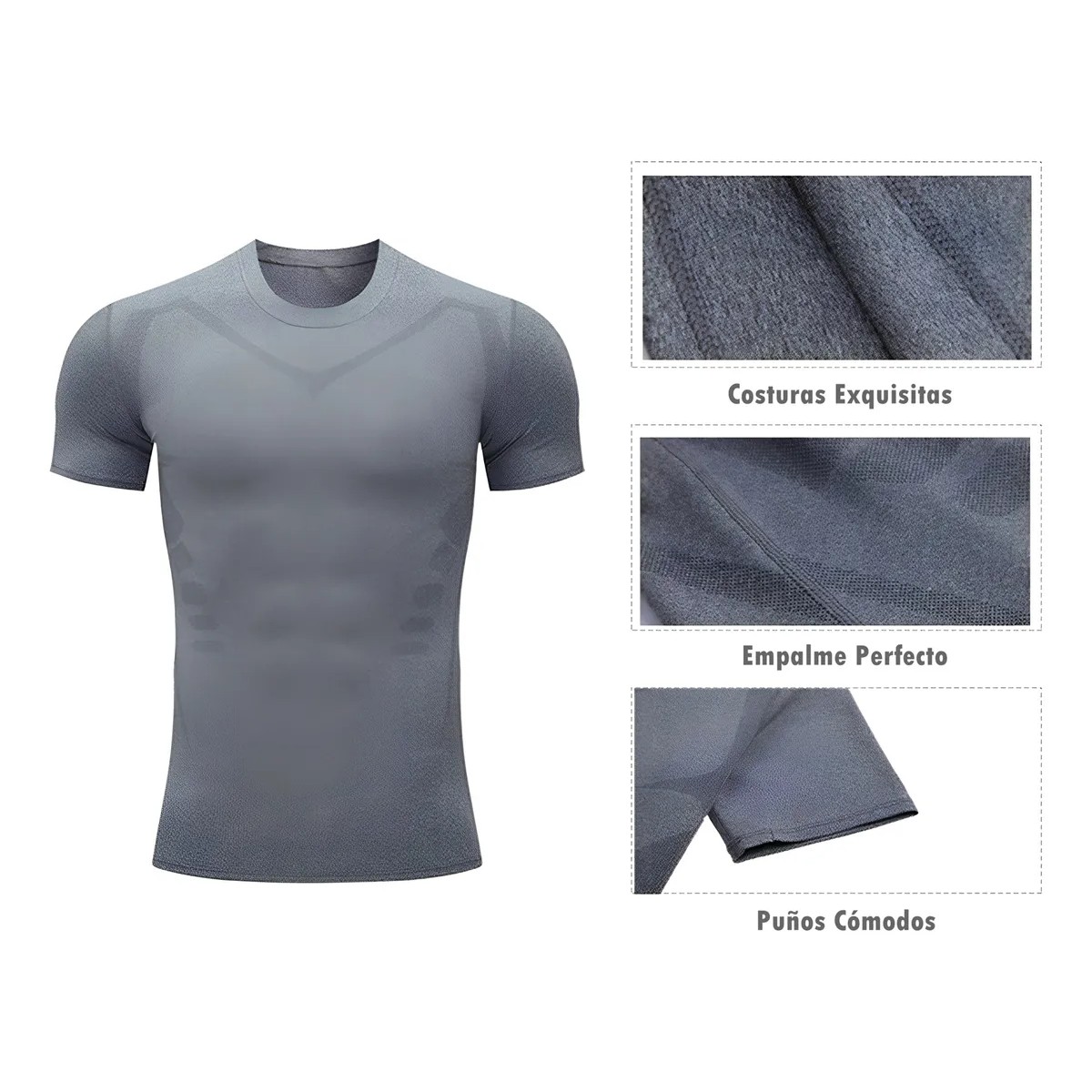 3pc Playera Compresi&oacute;n De Deportivas Ejercicio Rapido Secado Talla: 2XG image number null