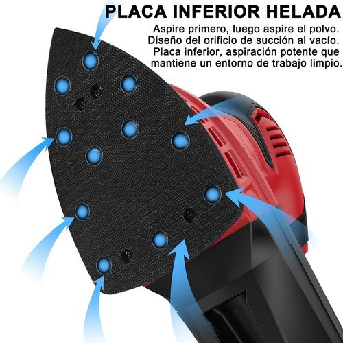 Kknoon Lijadora Orbital De Rat&oacute;n 1.6a 200w Con Disco De Lija rojo negro. image number null