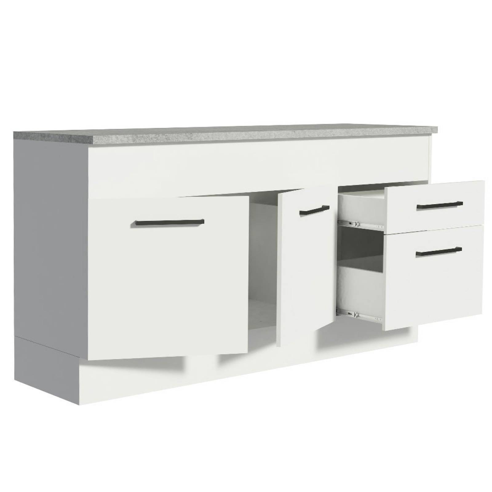 Mueble Inferior de Cocina Madesa Agata 150cm 2 Puertas Blanco. image number null