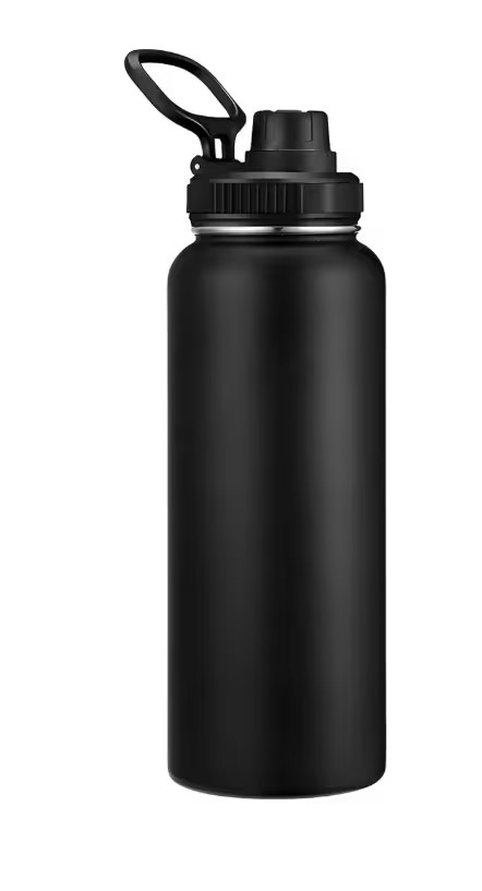 Botella T&eacute;rmica Doble Pared Termo De Acero Inoxidable 940ml Color Negro image number null