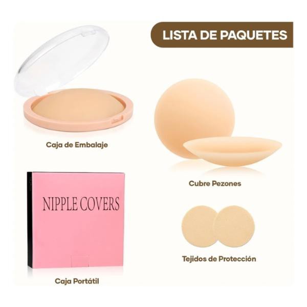 Pezoneras Bra Levanta Push Up Cubre Pez&oacute;n De Silicona Talla 8cm Copa A-C image number null