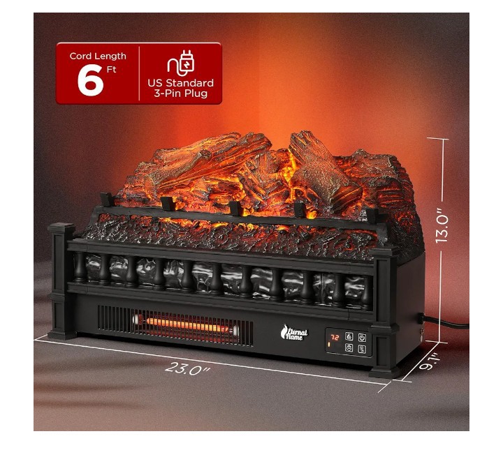 Chimenea electrica efecto de troncos ajustable inserto image number null