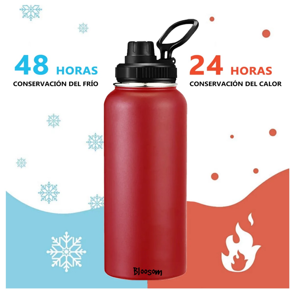 Termo Vaso-botella Acero Inoxidable Fr&iacute;a/caliente 32 Oz, Rojo image number null