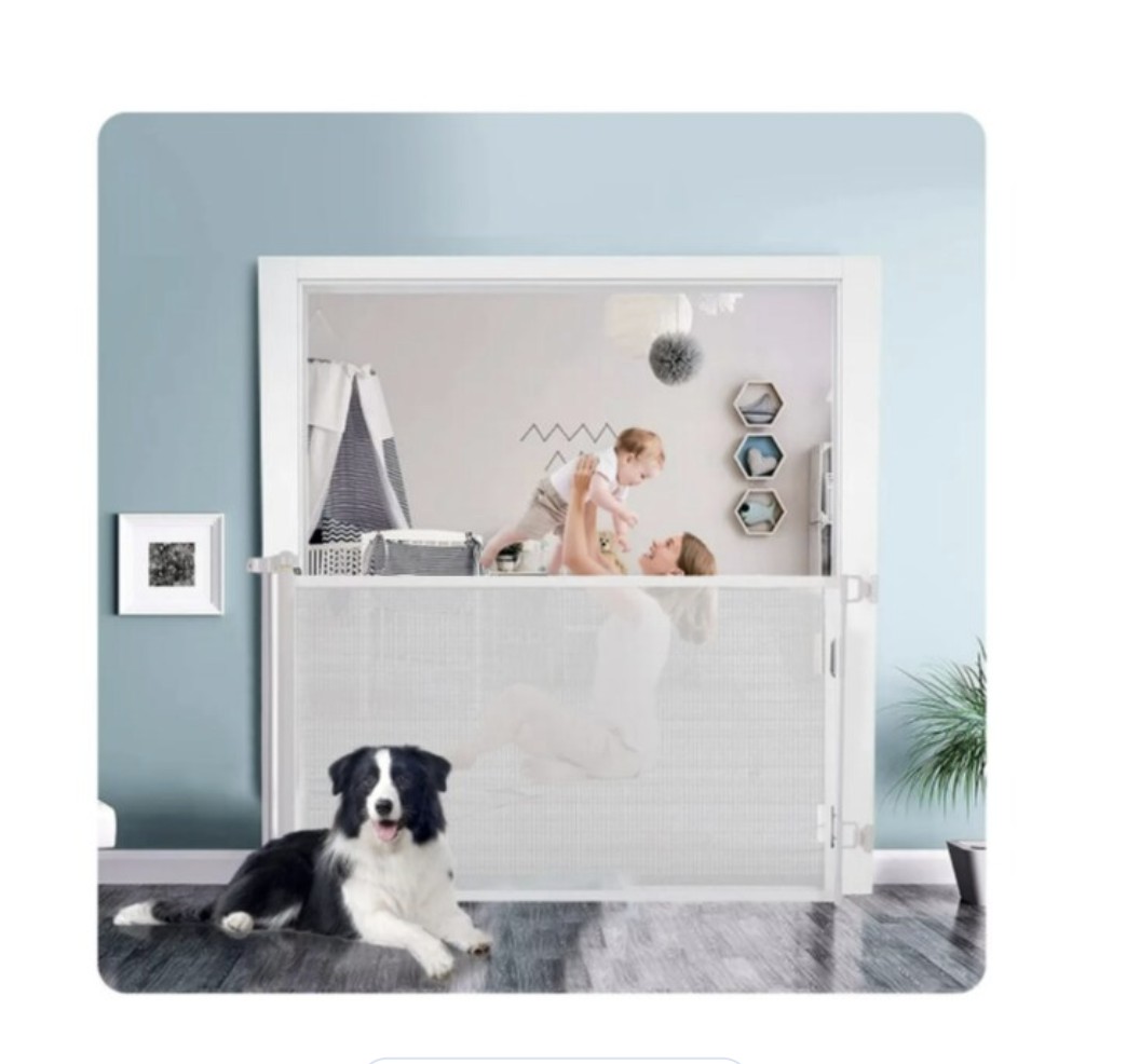 Puerta Seguridad Retr&aacute;ctil Para Beb&eacute;s Expandible 86 X 150 Cm Modelo Blanco image number null