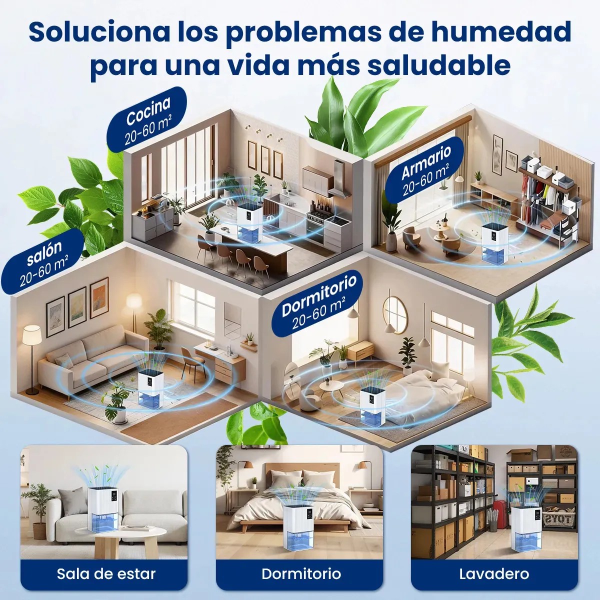 Deshumidificadores Domesticos El&eacute;ctrico 2l Con Auto Descongelaci&oacute;n image number null