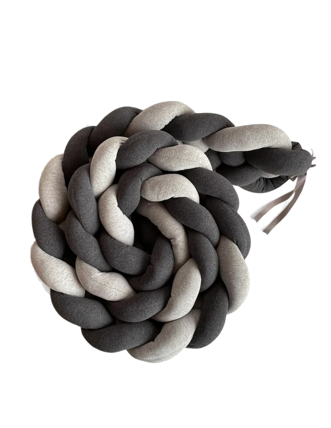 Protector De Cuna Esquinas Bebe 4 Mts Gris Oxford Cojin Liso Oxford Y Gris image number null