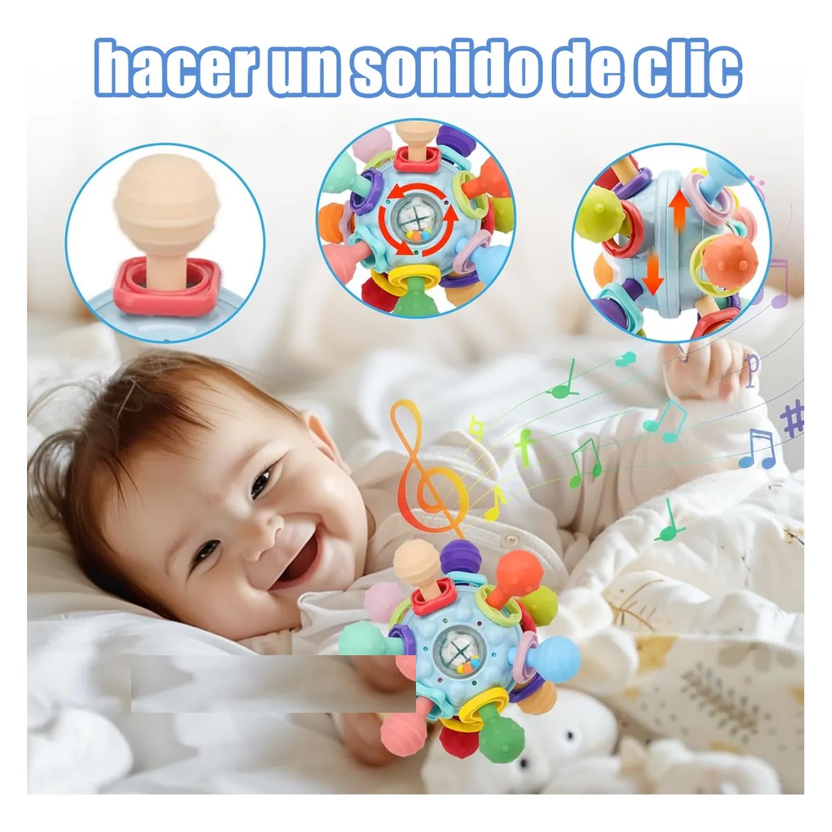 Juguete De Mordedera Sonajero Sensorial Montessori Para Bebe image number null