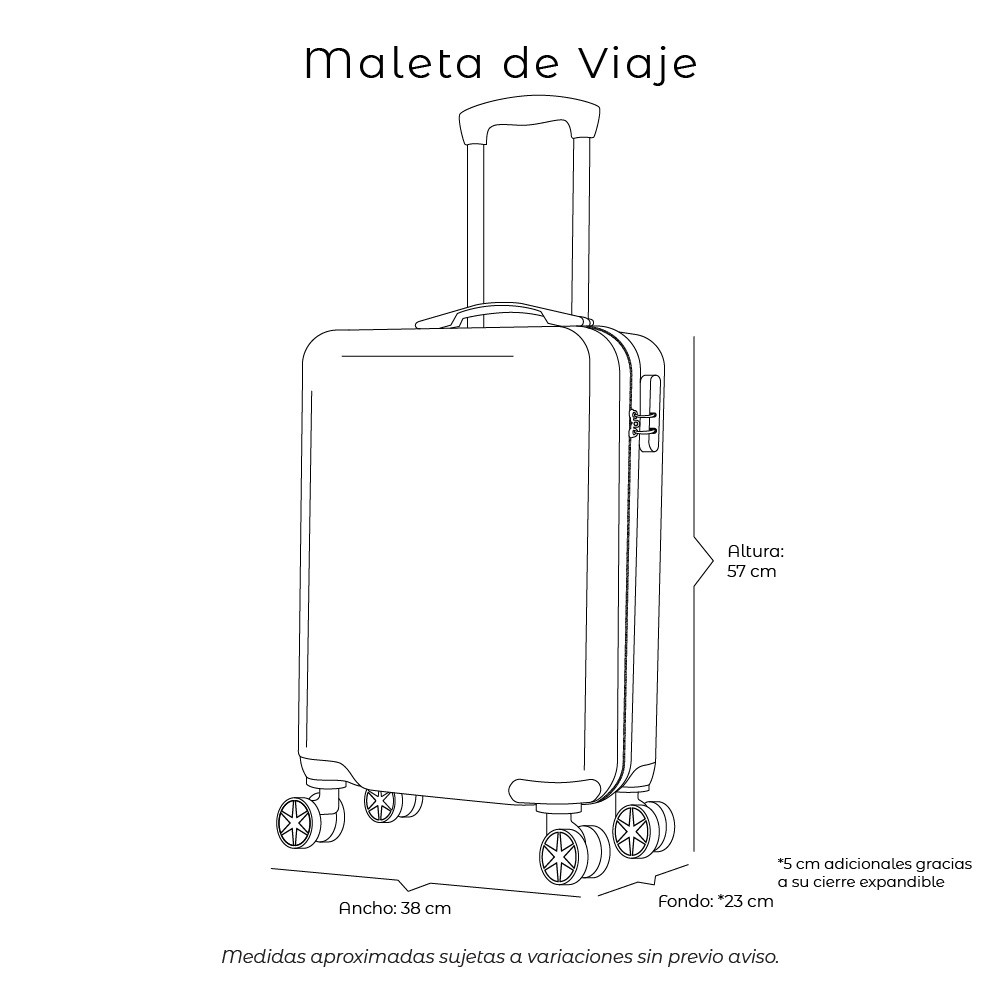 Maleta de Mano R&iacute;gida Expandible 10Kg | Con Ruedas 360&deg; &ndash; Ideal para Viaje y Cabina Negro image number null