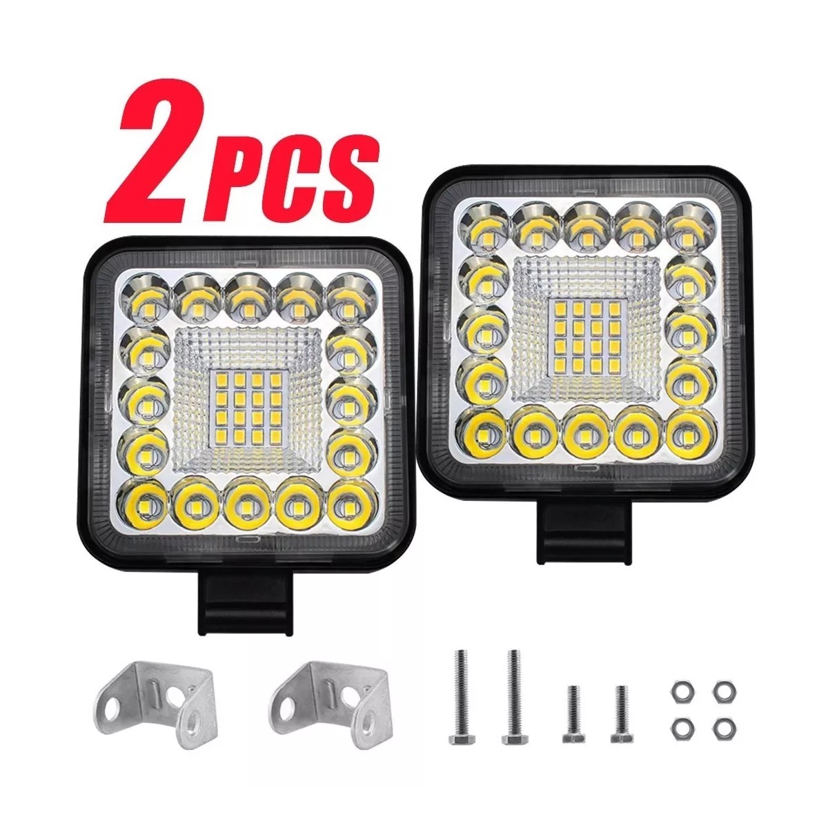 Par Faros 32 Led Auxiliar Estrobo Fija Dually Jeep Auto Moto. image number null