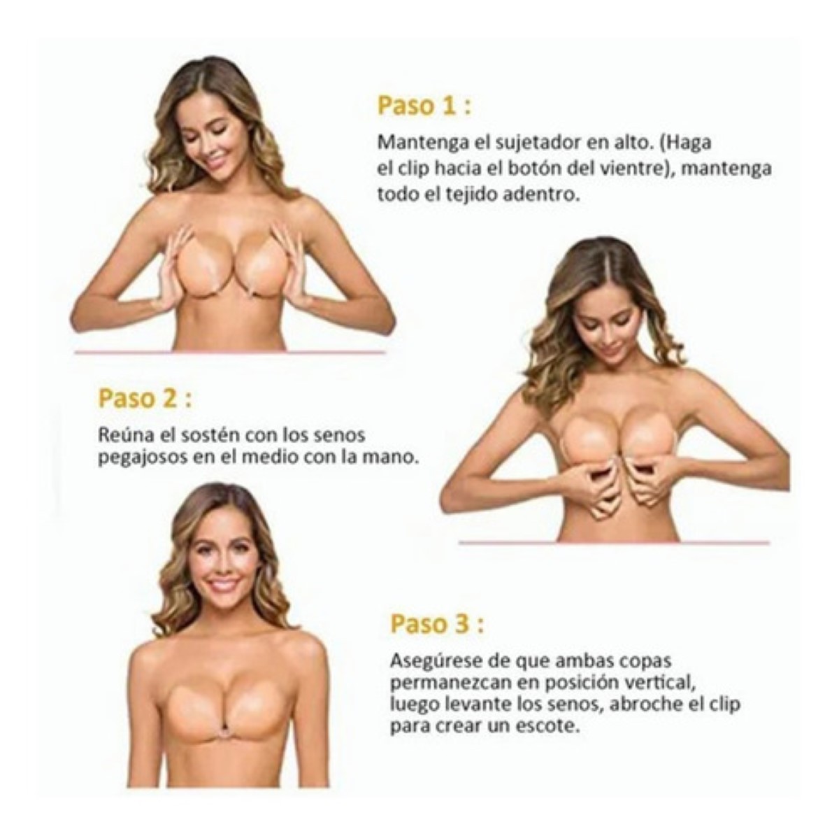 Brasier Strapless Push Up Invisible Sosten Levanta Busto talla B image number null