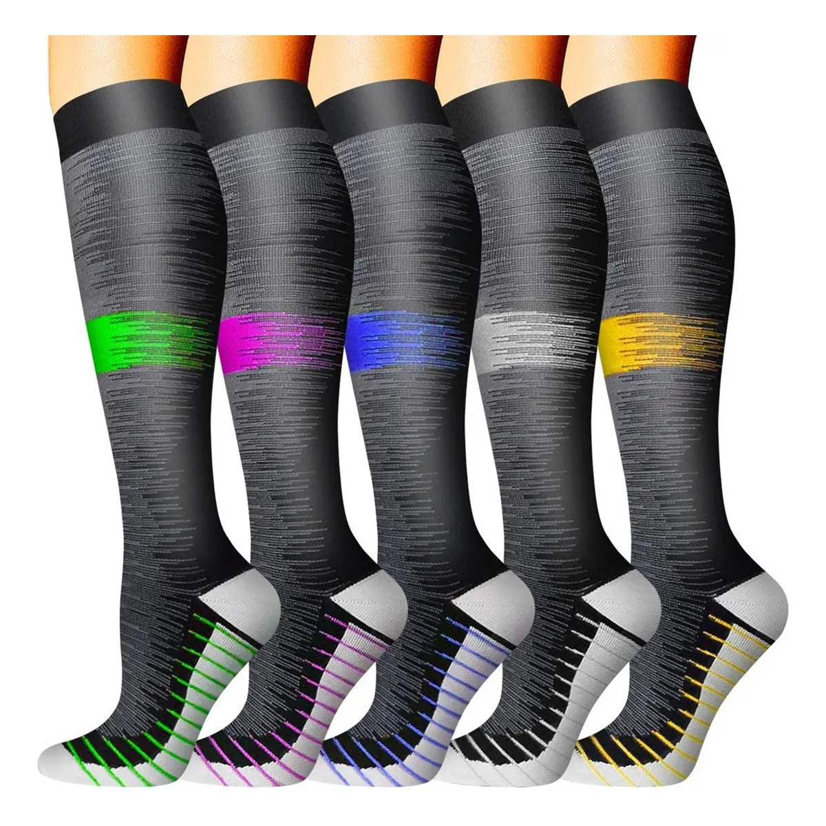 Calcetas De Compresion Medias Alivia Varices Y Circulaci&oacute;n Gris S/M image number null
