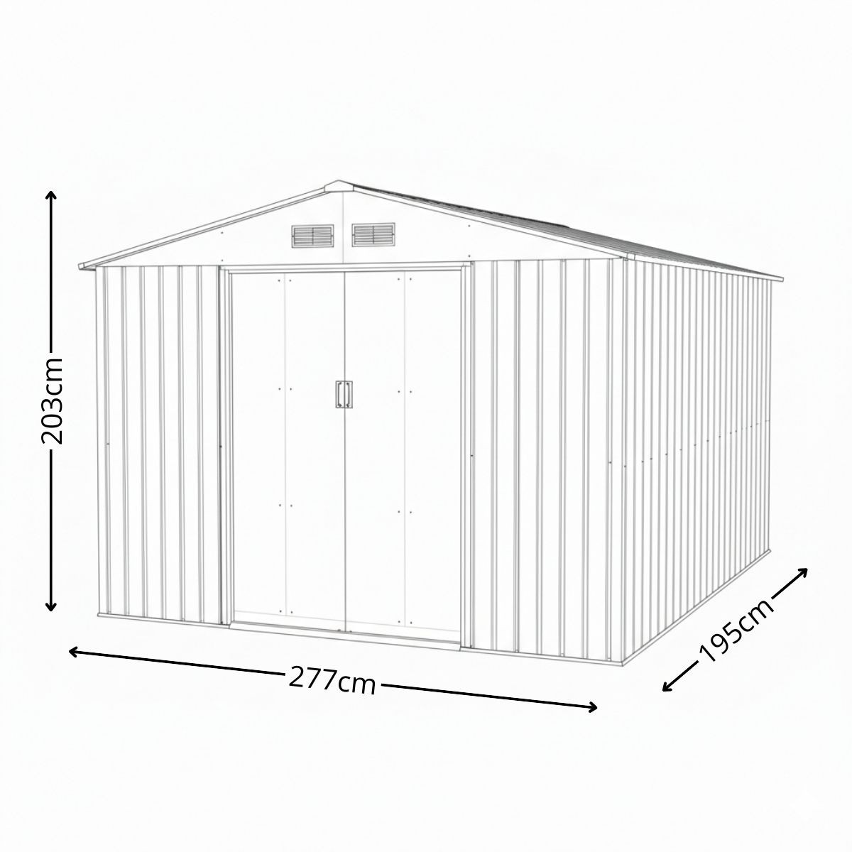 Bodega Cobertizo Exterior Ultra de Metal 277 x 195 x 203 cm Color Gris image number null