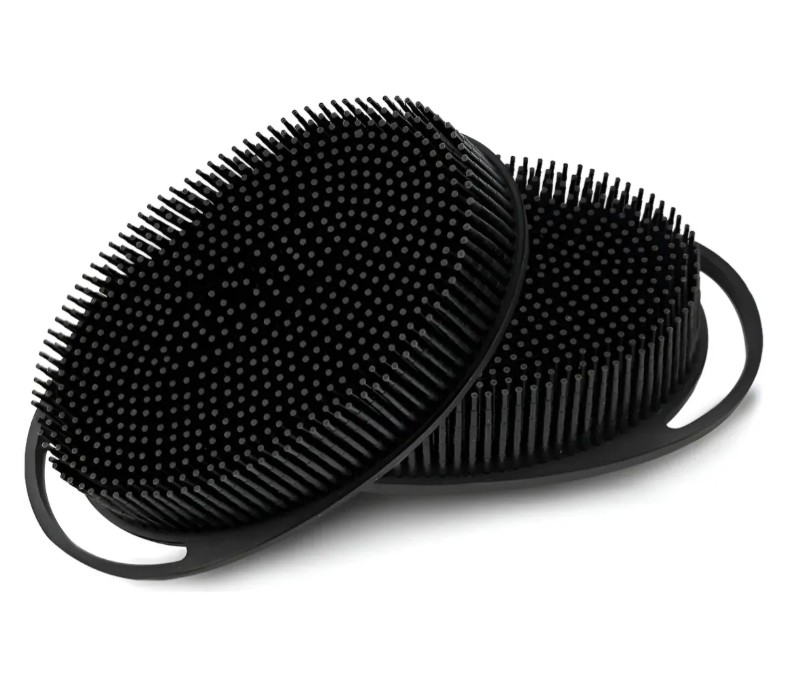 Esponja Ba&ntilde;o Cepillo Esponja Corporal De Silic&oacute;n Exfoliante Negro image number null