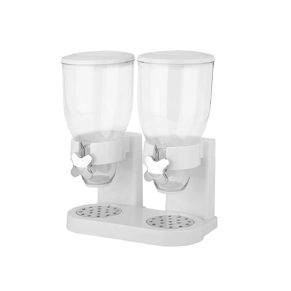 Dispensador De Cereal Despachador Doble Alimentos Y Semillas Color Blanco image number null