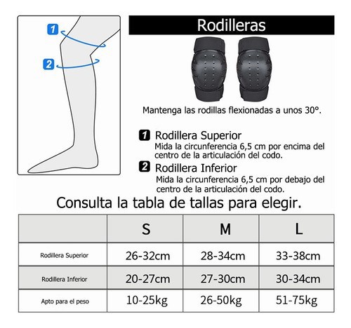 "6pcs Rodilleras Coderas Y Mu&ntilde;equeras Protecci&oacute;n Para Adulto negro ". image number null
