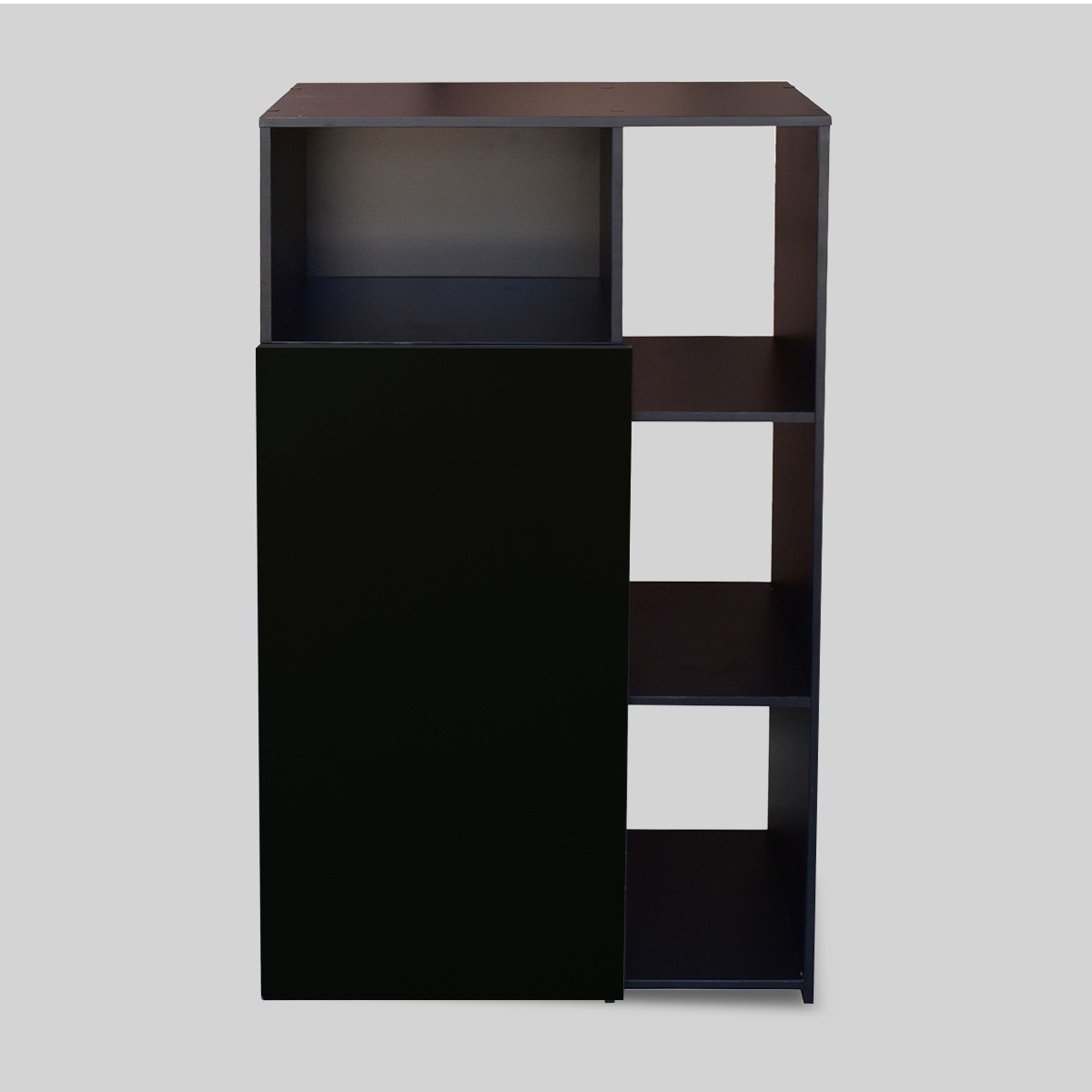 Hogare Mueble Alacena Despensero Organizador Practico Multiusos de melamina de alta resistencia, con puerta y estantes Color Negro image number null