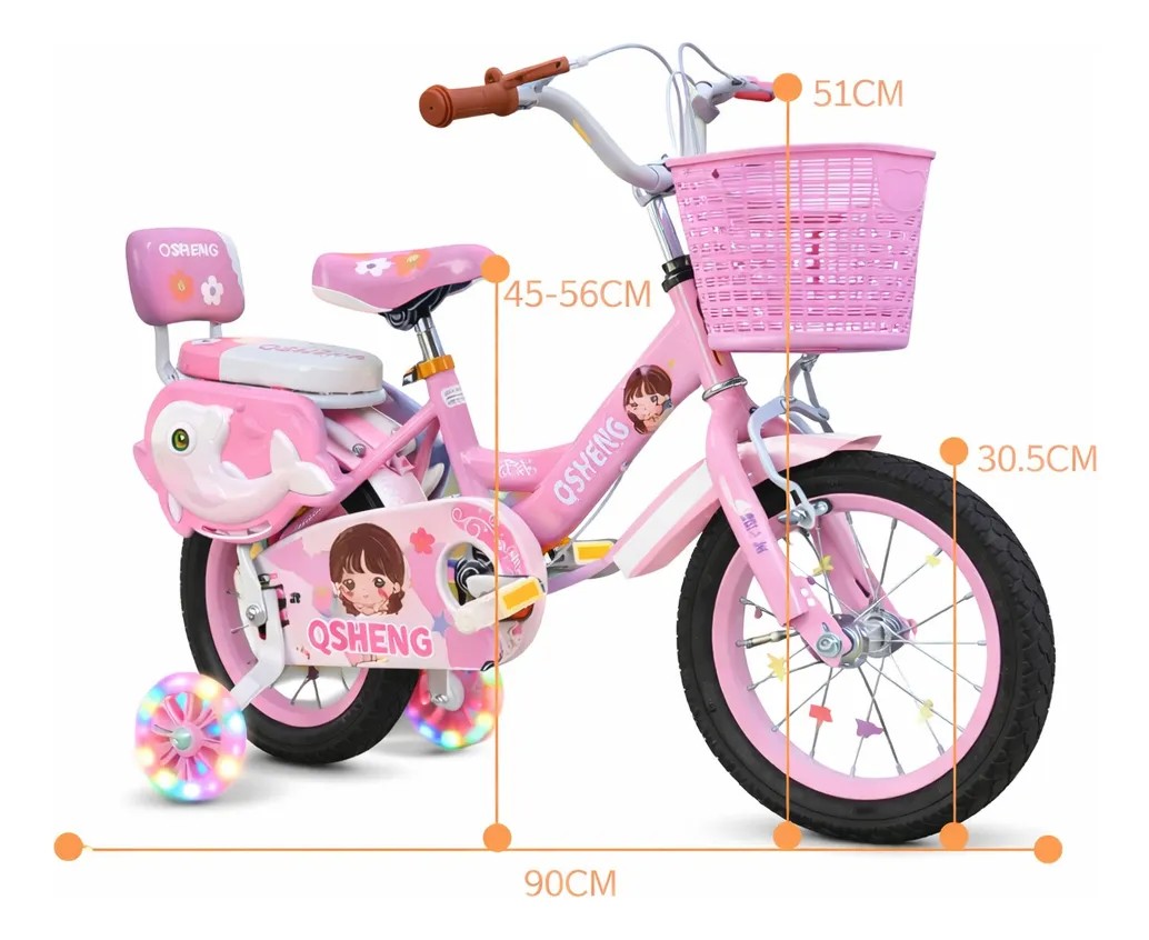 Bicicleta Infantil Para Ni&ntilde;os R12 Rodada 12 Delfin Con Luces 12 " image number null