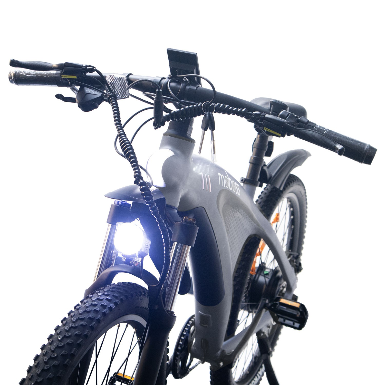 Bicicleta El&eacute;ctrica Monta&ntilde;a Moboss Ebike 48V 650W 27.5" 13 Ah Q5 Gris image number null