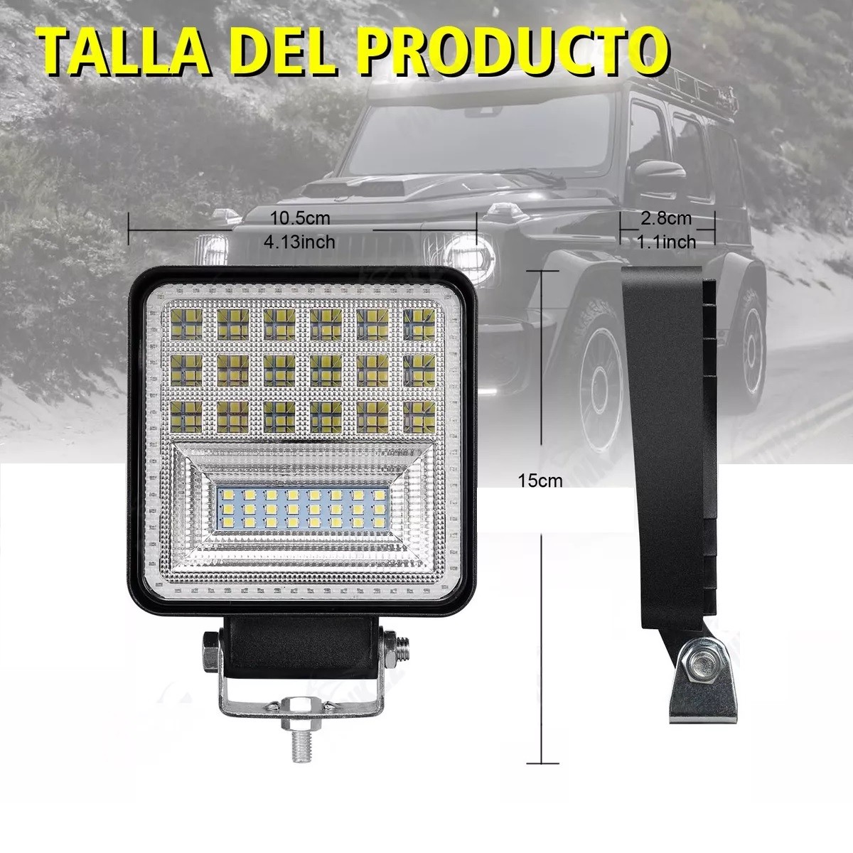 Par Faros Led Auxiliares Ojo De Angel Para Camion 16000lm Azul image number null