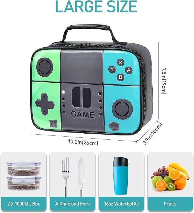 Tongtai - Lonchera para ni&ntilde;os, con aislamiento para ni&ntilde;os, bolsa de almuerzo de piel para la escuela, bolsas t&eacute;rmicas para almuerzo, para ni&ntilde;os, ni&ntilde;as, ni&ntilde;os y adolescentes. image number null