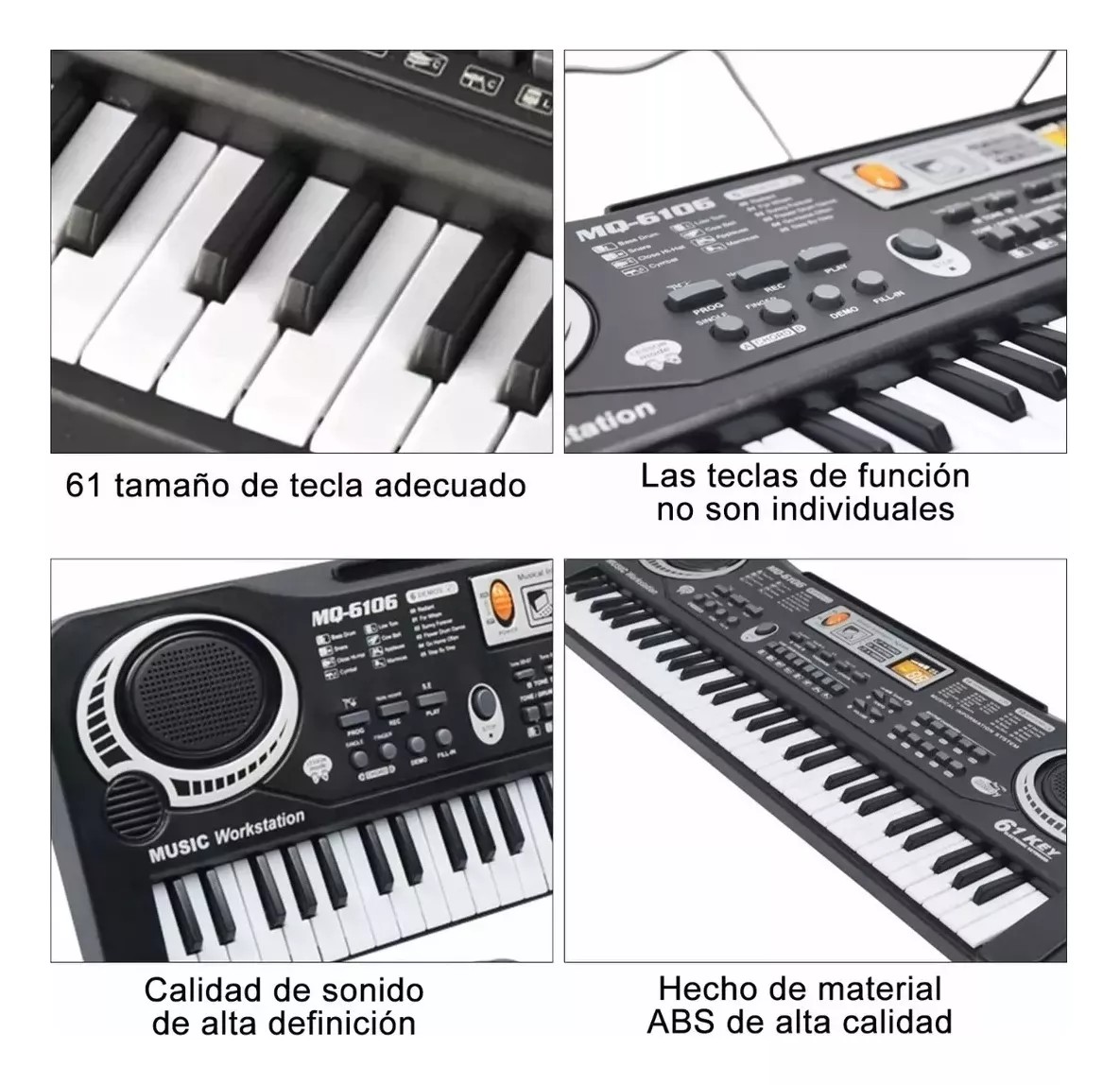 61 Teclado Piano Digital 61 Teclados Piano Para Ni&ntilde;os Con Micr&oacute;fono,teclados Musicales Para Ni&ntilde;as Ni&ntilde;os,color negro image number null
