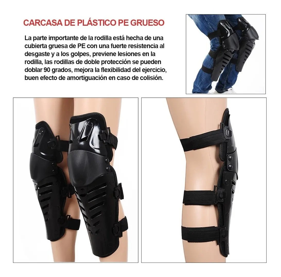Rodilleras Protectoras Motociclista 1 Par Negro image number null