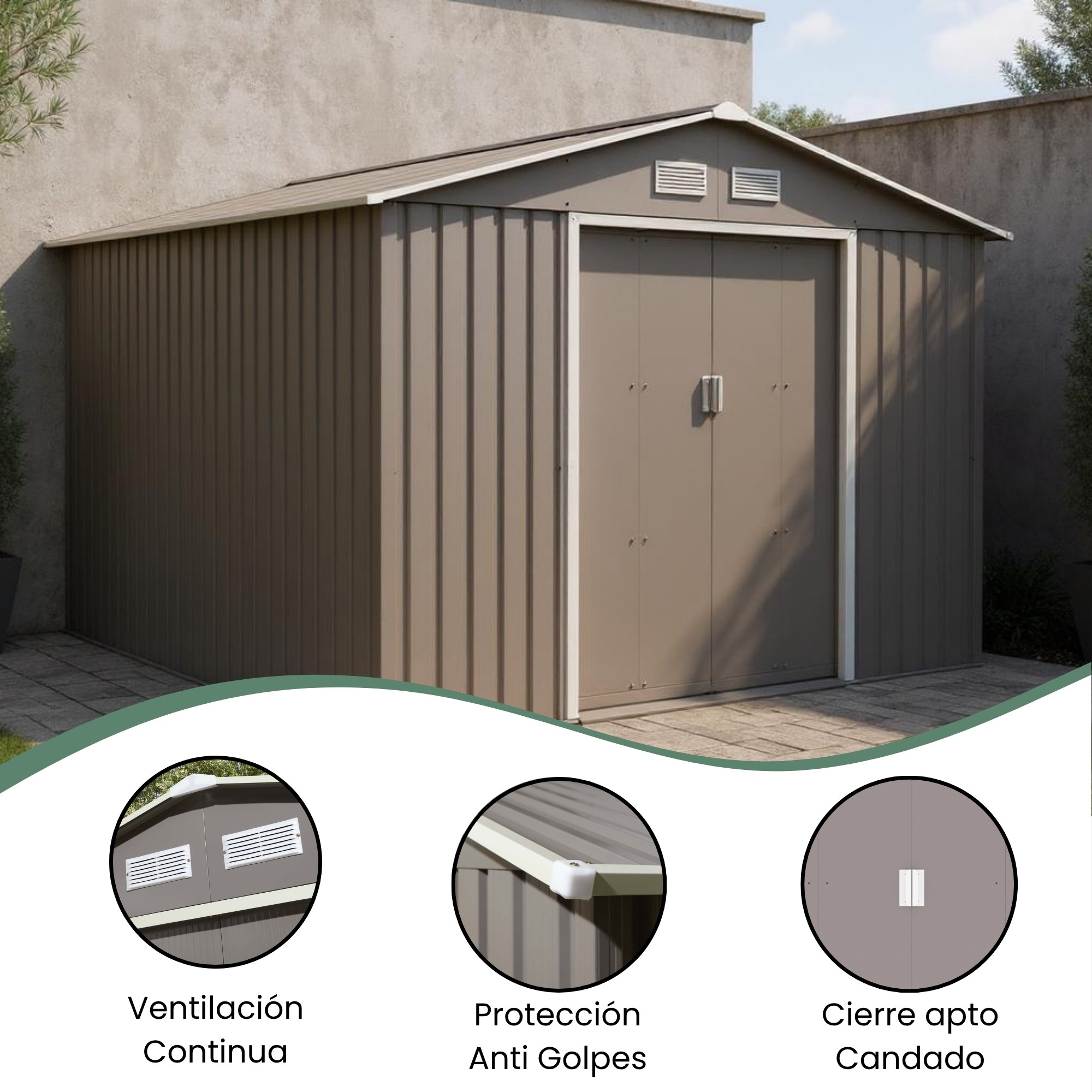 Bodega Cobertizo Exterior Ultra XL 277 x 259 x 203 cm Color Gris image number null