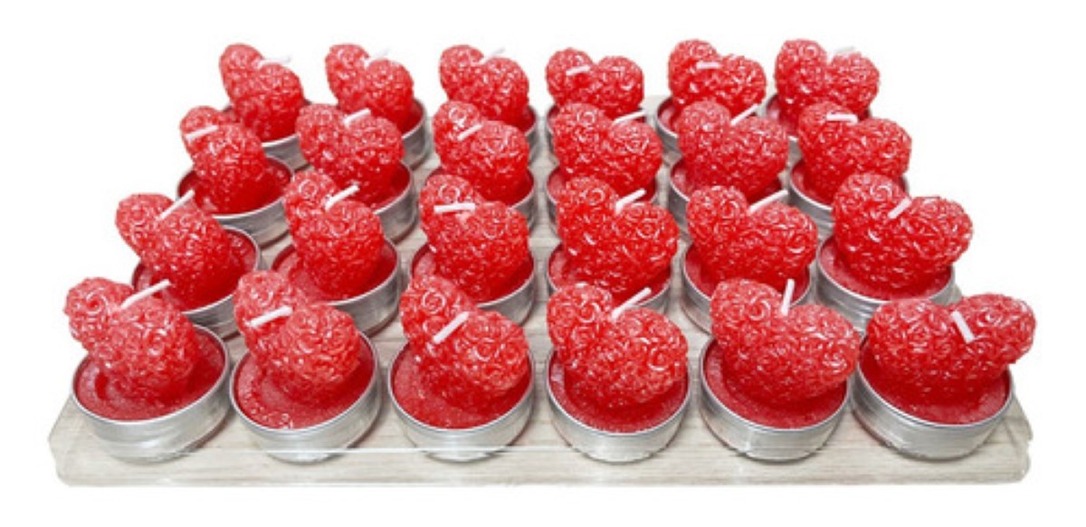 "24 Pzs Velas Rosa De Cera De Soja Para Aromaterapia Rojas ". image number null