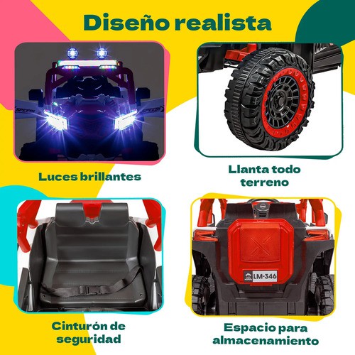 Camioneta Montable Electrica Buggy 6v Ni&ntilde;os Control Remoto Little Monkey image number null