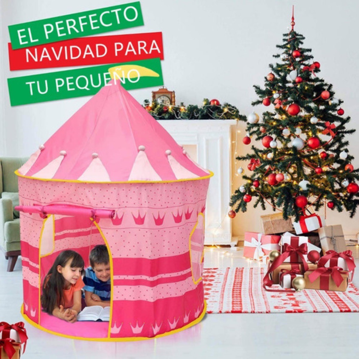 Tienda De Campa&ntilde;a Infantil Rosa 104x135 image number null