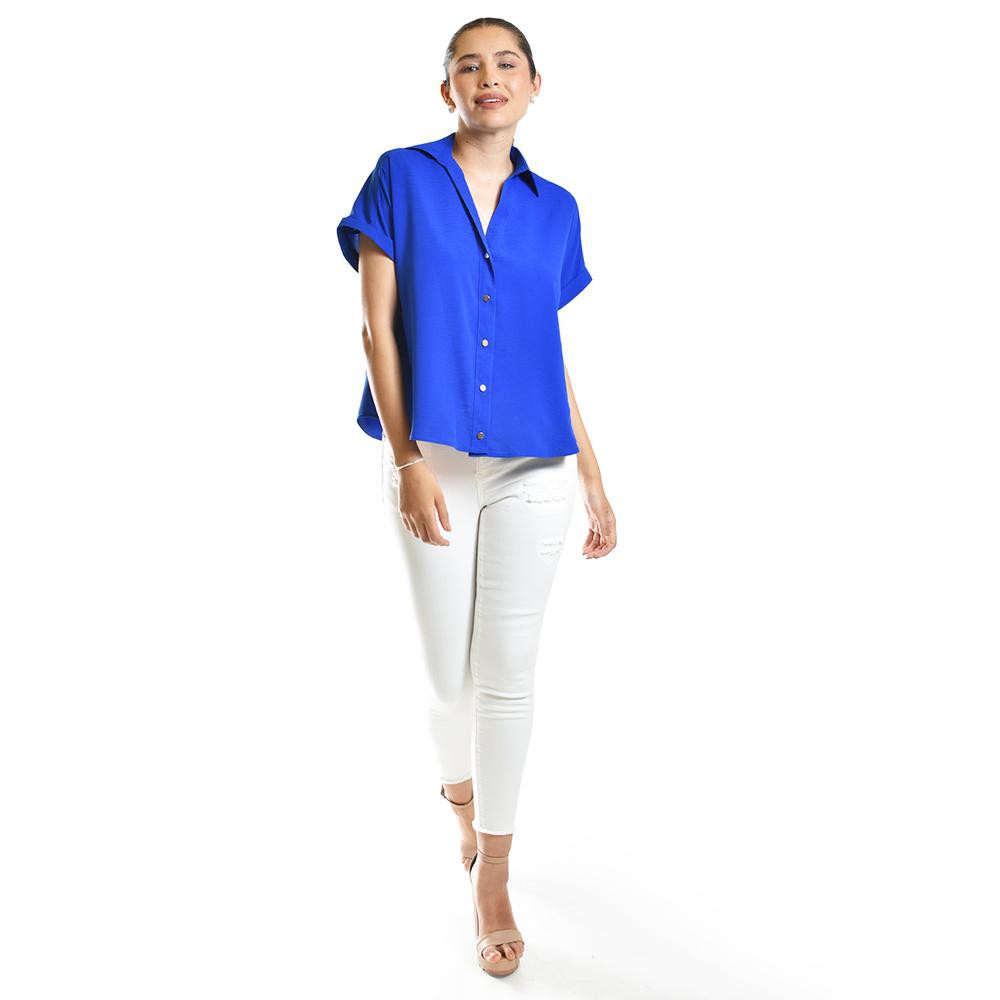 Blusa casual manga corta Roman Fashion /Juvenil, 5112 (Azul rey) image number null