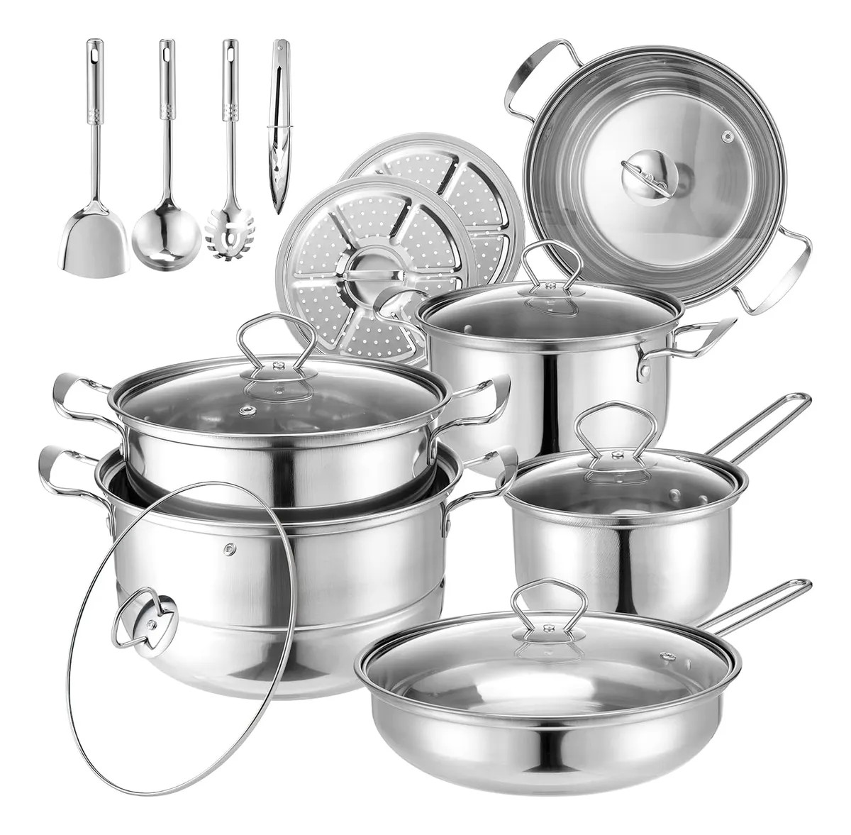 18pcs Completa Bateria De Cocina Antiadherente Inoxidable image number null