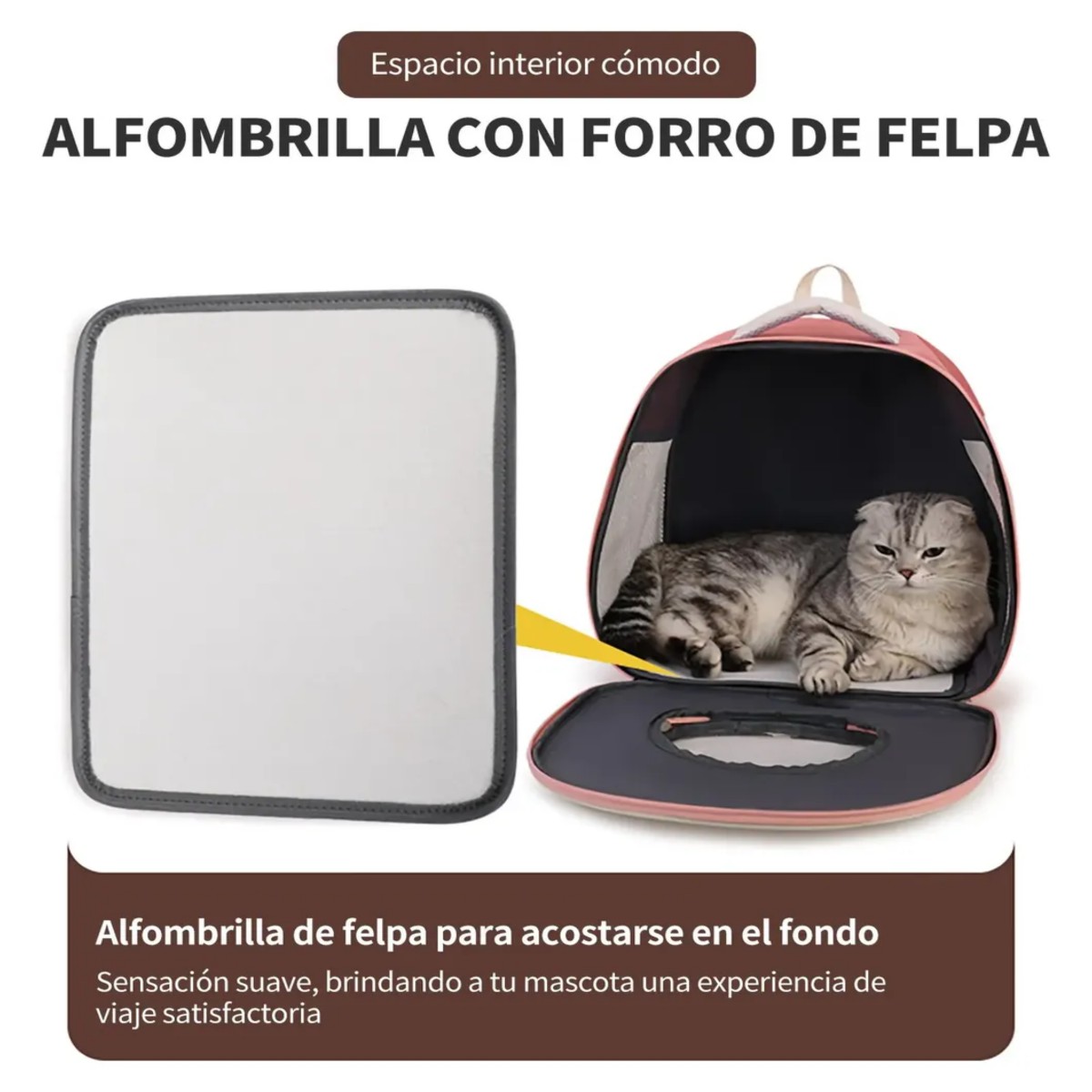 Mochila Transportadora Mascotas Perro Y Gato Rosa image number null