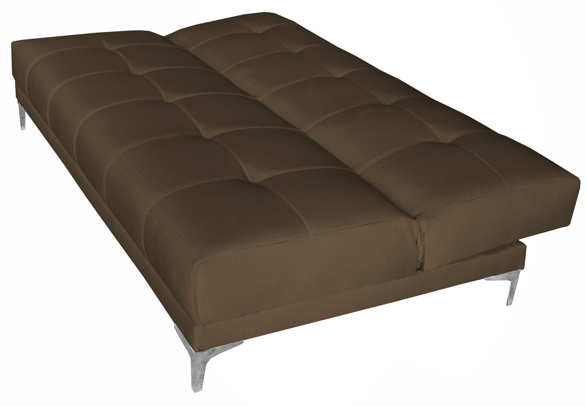 Sofa Cama Reclinable El Bazar Store Karla Chocolate Lino Futon 3 posiciones Abotonado Sala image number null
