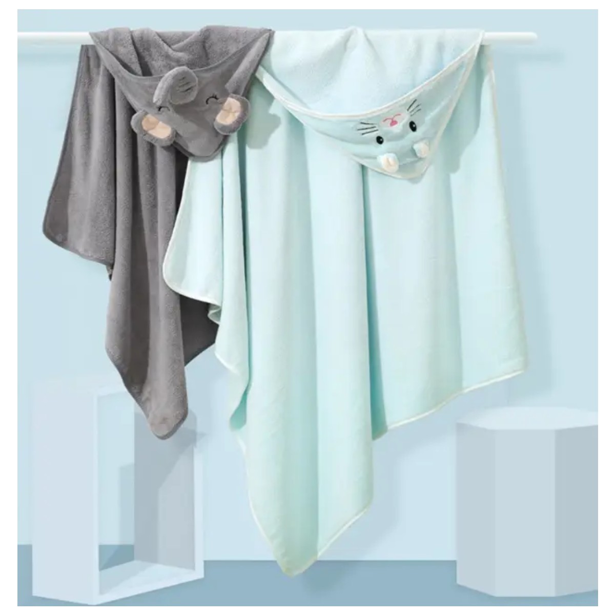Toalla De Ba&ntilde;o Beb&eacute; Con Capucha Animales Manta Suave image number null