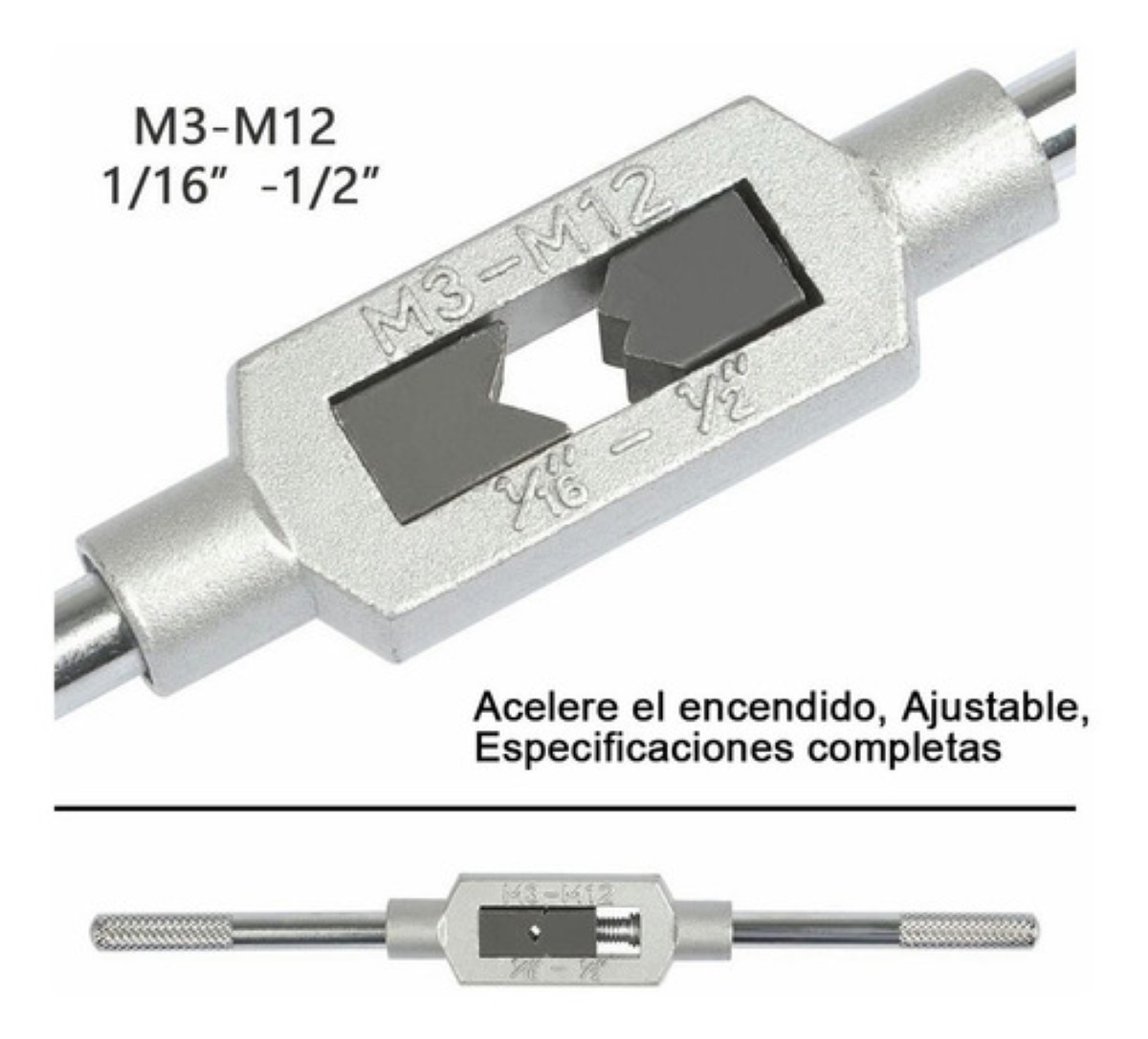 Kit De Machuelos Con Maneral Broca Tipo Matraca Ajustable gris image number null