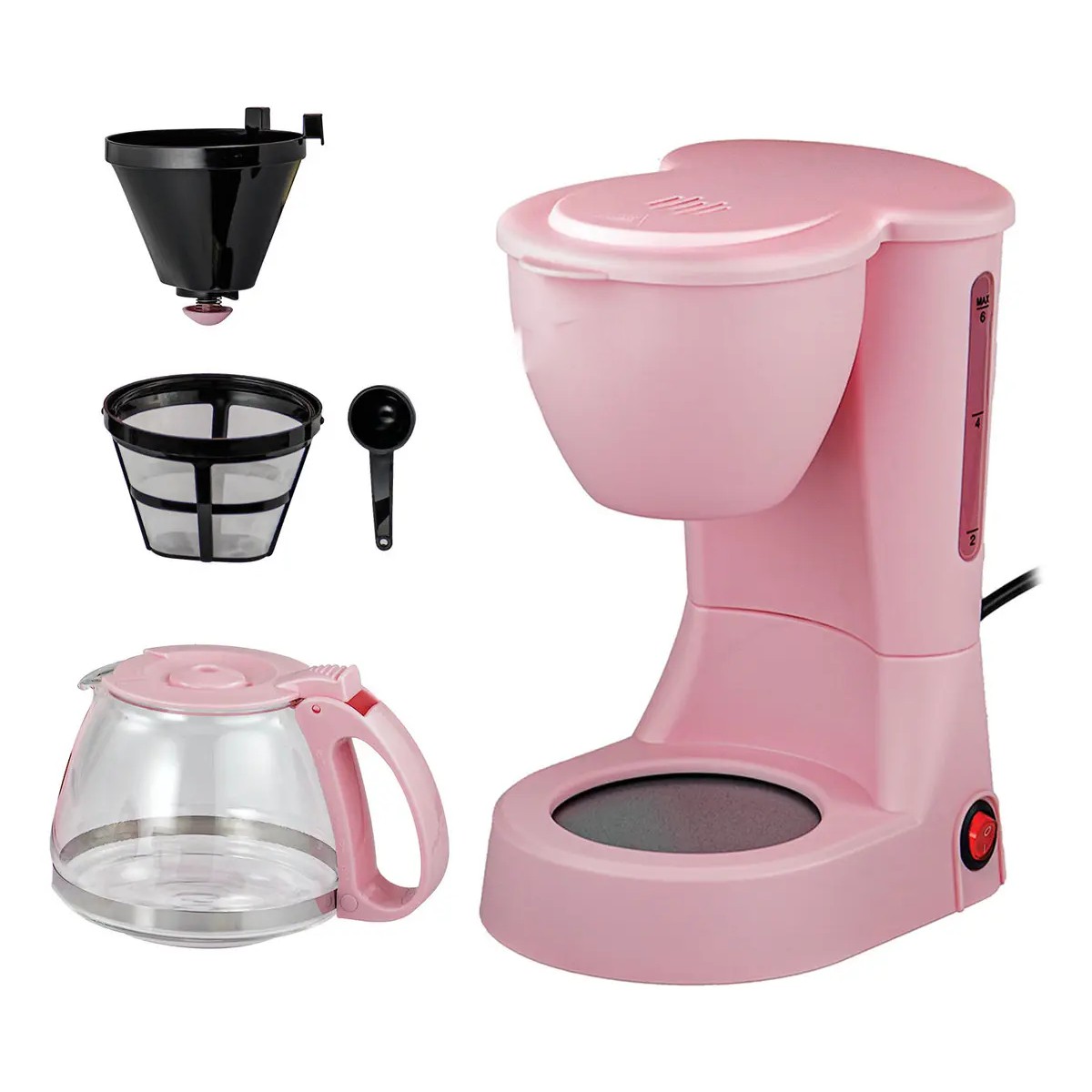 Cafetera 750 Ml Filtro Permanente Placa Calefactora Rosa image number null
