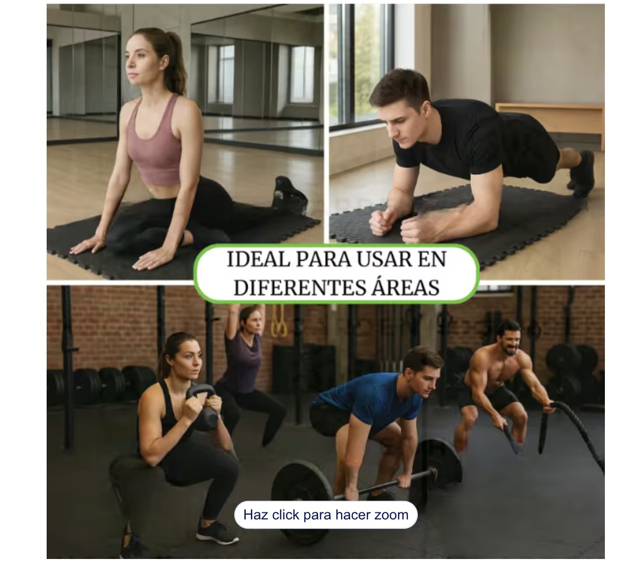 Tapete Para Gimnasio Negro Antiderrapante 60x60 8 Piezas Modelo Negro image number null