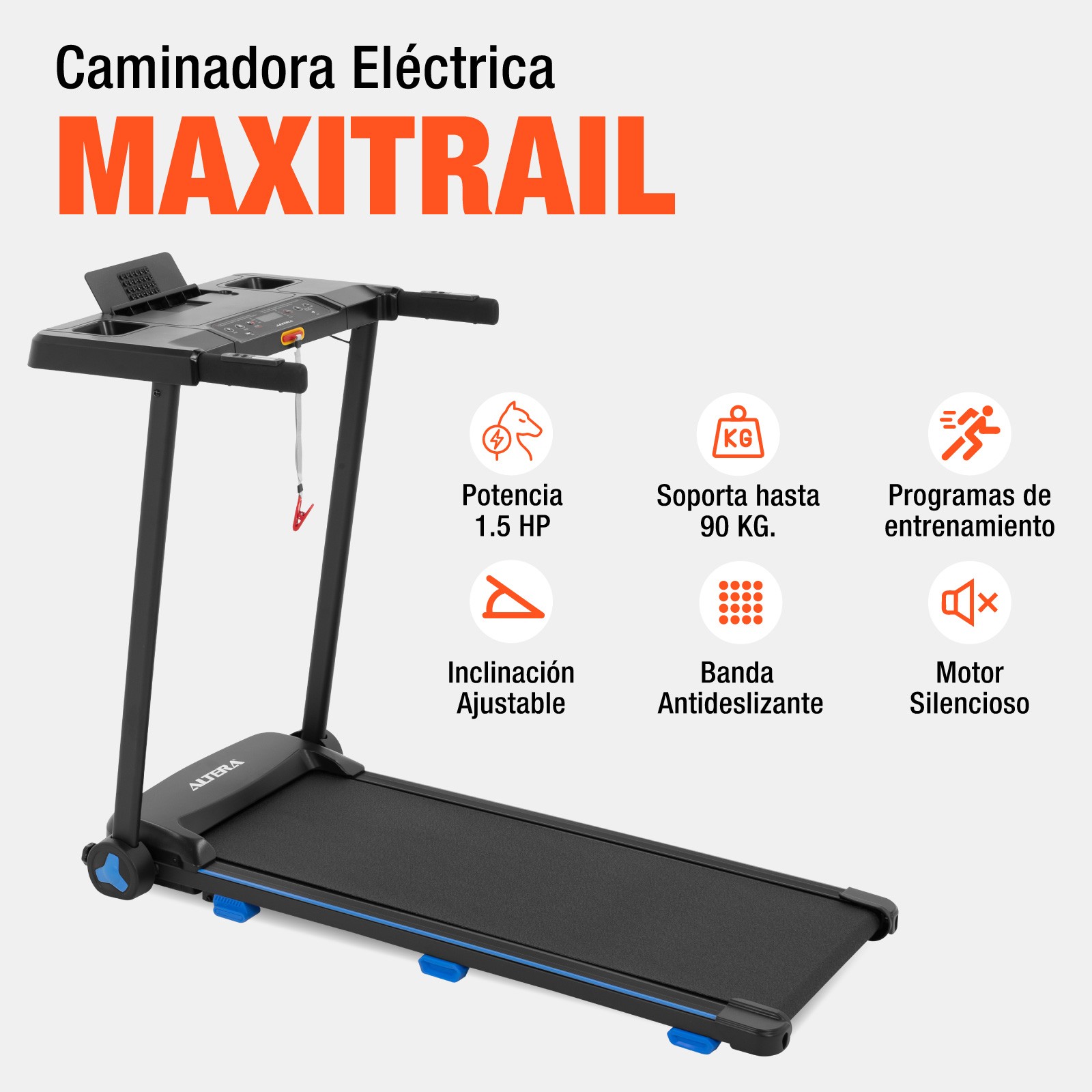 Caminadora Electrica Altera MAXITRAIL Profesional Escritorio Gimnasio image number null
